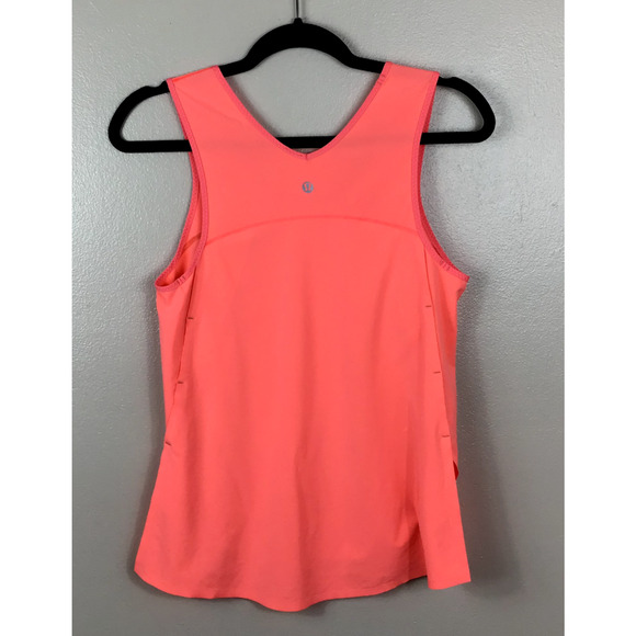 Lululemon Women's Sz 4 Run Split Singlet Sleeveless Scoop Neck Tank Orange Coral - Picture 5 of 12